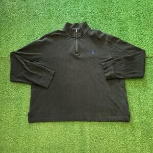 Vintage Y2K Black Polo Ralph Lauren Quarter Zip Size L